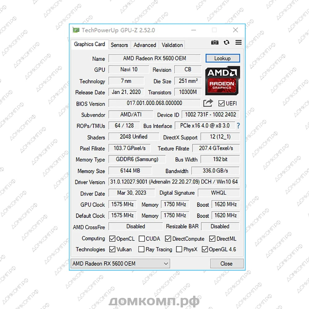 Игровая Видеокарта PRO AMD Radeon RX 5600 DUAL [ML-RX5600-6GD6] в Оренбурге  недорого — купить в домкомп.рф